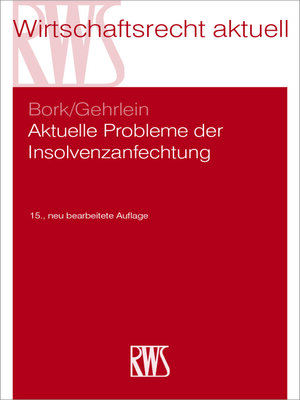 cover image of Aktuelle Probleme der Insolvenzanfechtung